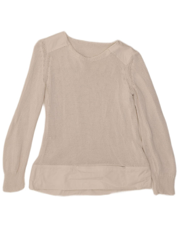 Sportmax Womens Boat Neck Jumper Sweater UK 6 XS White