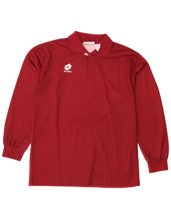 Lotto Mens Long Sleeve Polo Shirt Large Burgundy