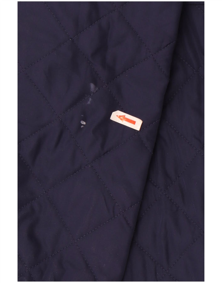 Monsoon Womens Quilted Overcoat UK 10 Small Blue Polyester