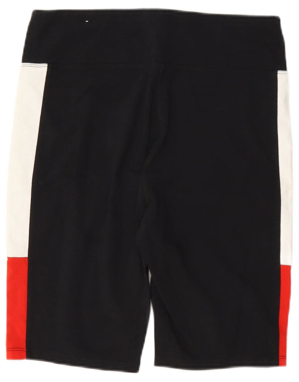 Tommy Hilfiger Womens Sport Shorts UK 12 Medium Black Colourblock Cotton
