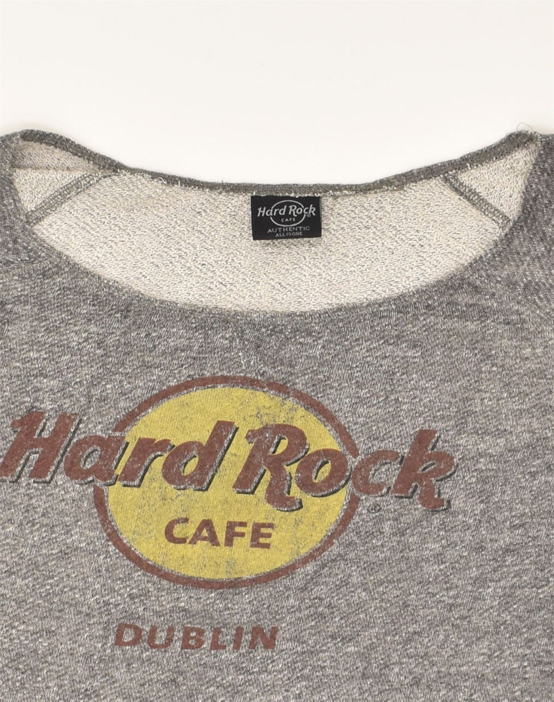 HARD ROCK CAFE Womens Dublin Graphic Sweatshirt Jumper UK 10 Small Grey | Vintage Hard Rock Cafe | Thrift | Second-Hand Hard Rock Cafe | Used Clothing | Messina Hembry 