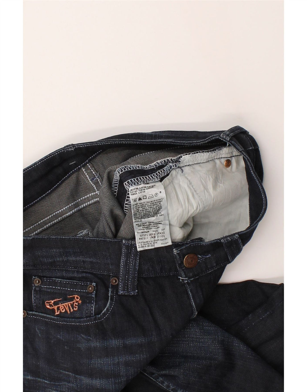 LEVI'S Womens Slim Jeans W29 L32  Navy Blue Cotton Vintage Levi's and Second-Hand Levi's from Messina Hembry 