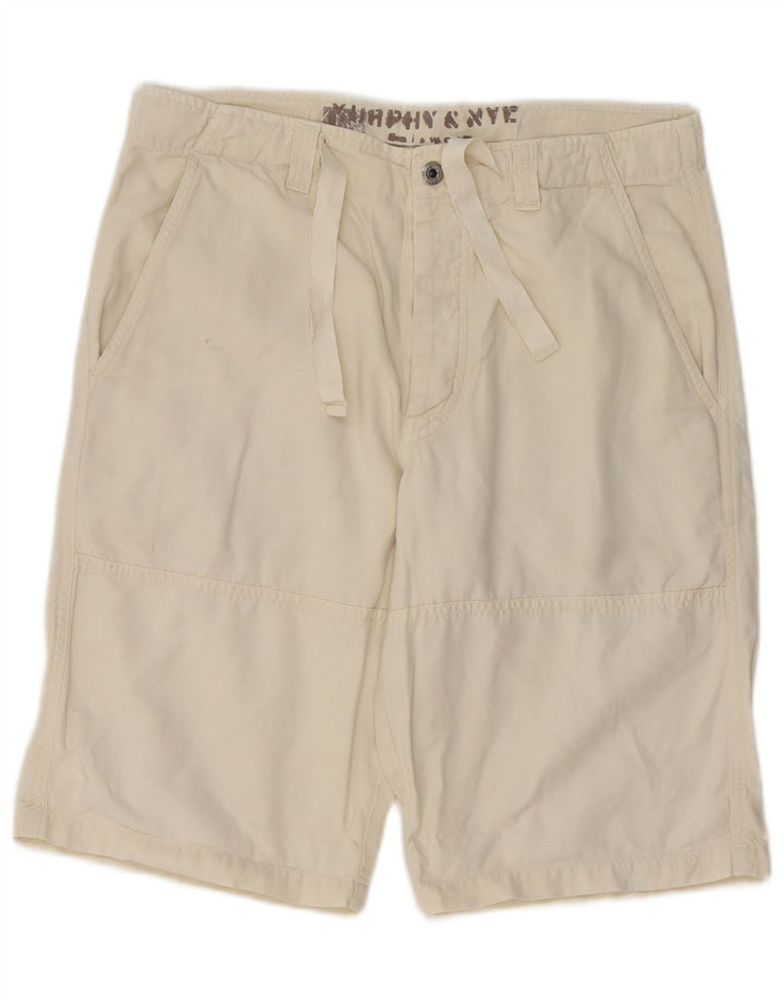 Murphy & Nye Mens Chino Shorts Medium W32  Beige Cotton