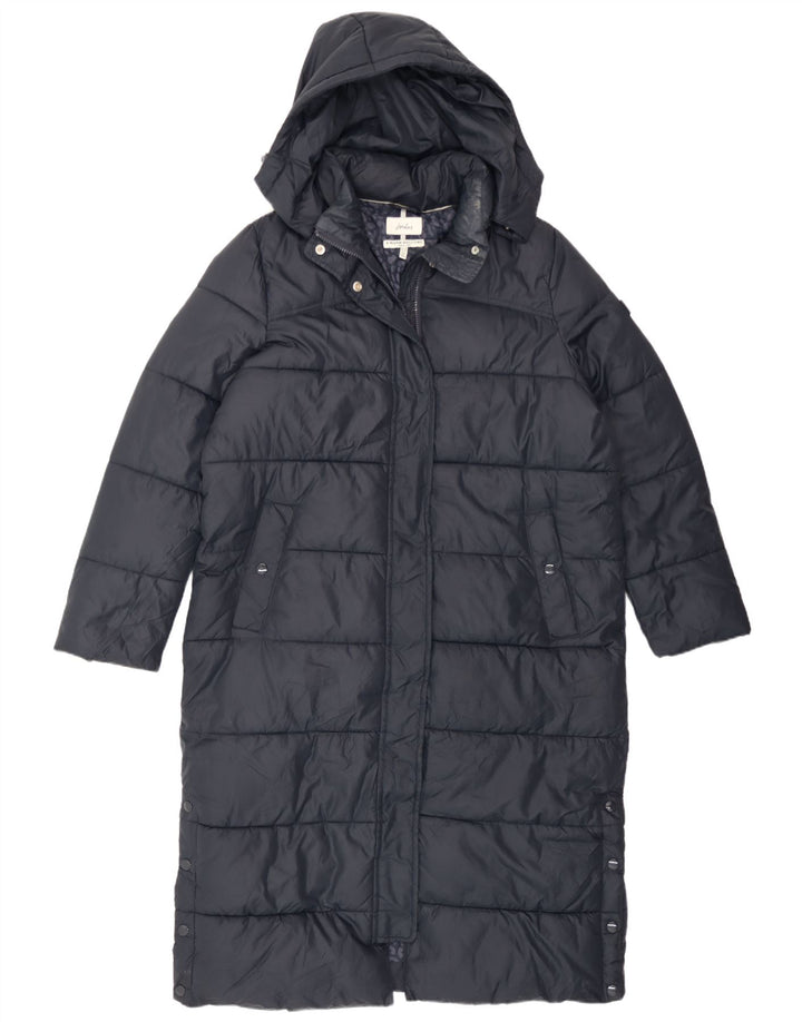 Joules Womens Hooded Oversized Padded Coat UK 10 Small Navy Blue Polyester