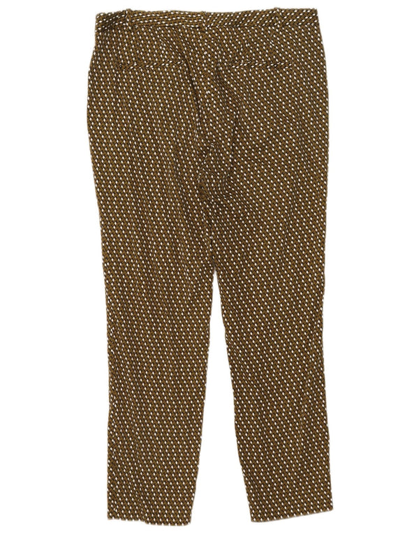 Zara Womens Slim Chino Trousers EU 42 Large W32 L27 Khaki Geometric