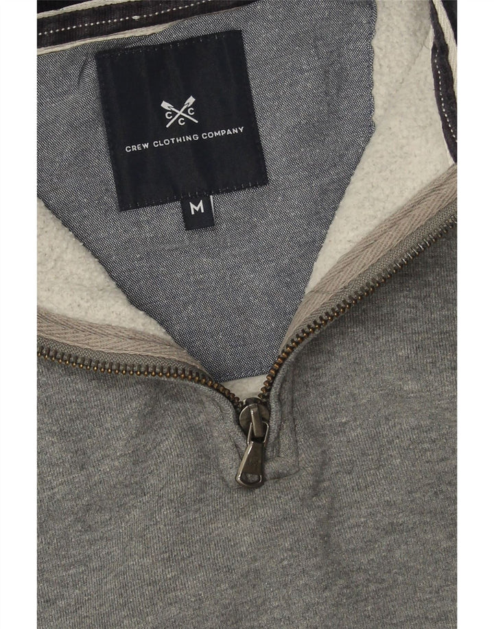 Crew Clothing Mens Zip Neck Sweatshirt Jumper Medium Grey Cotton