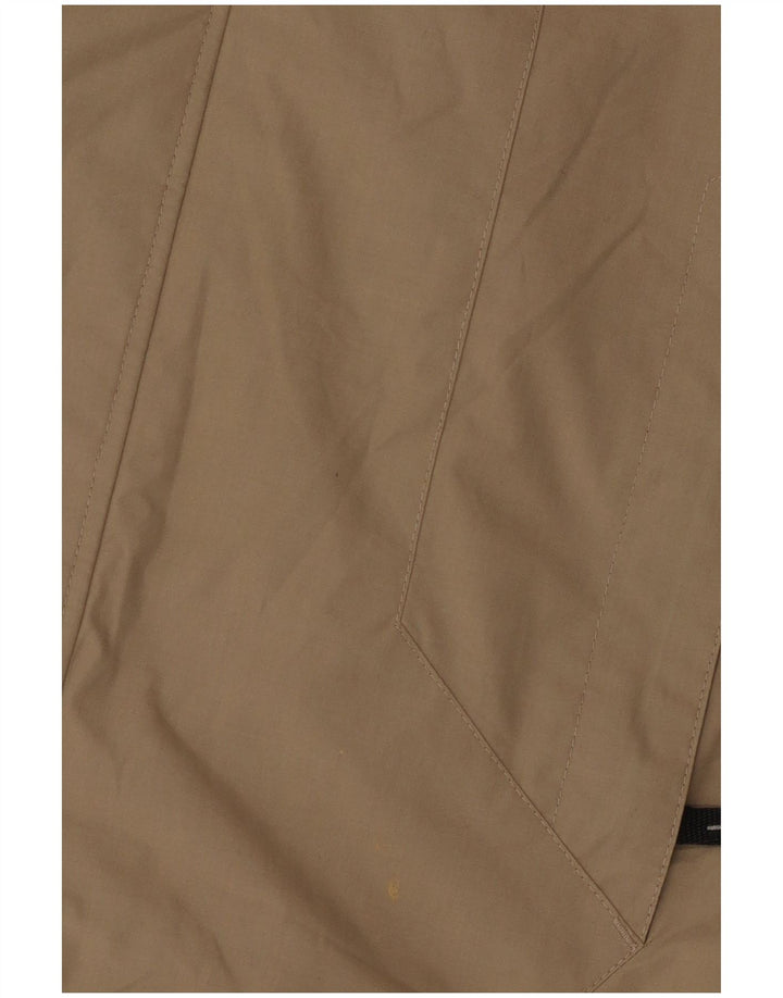 Jack Wolfskin Mens Hooded Rain Jacket UK 36/38 Medium Beige Polyester