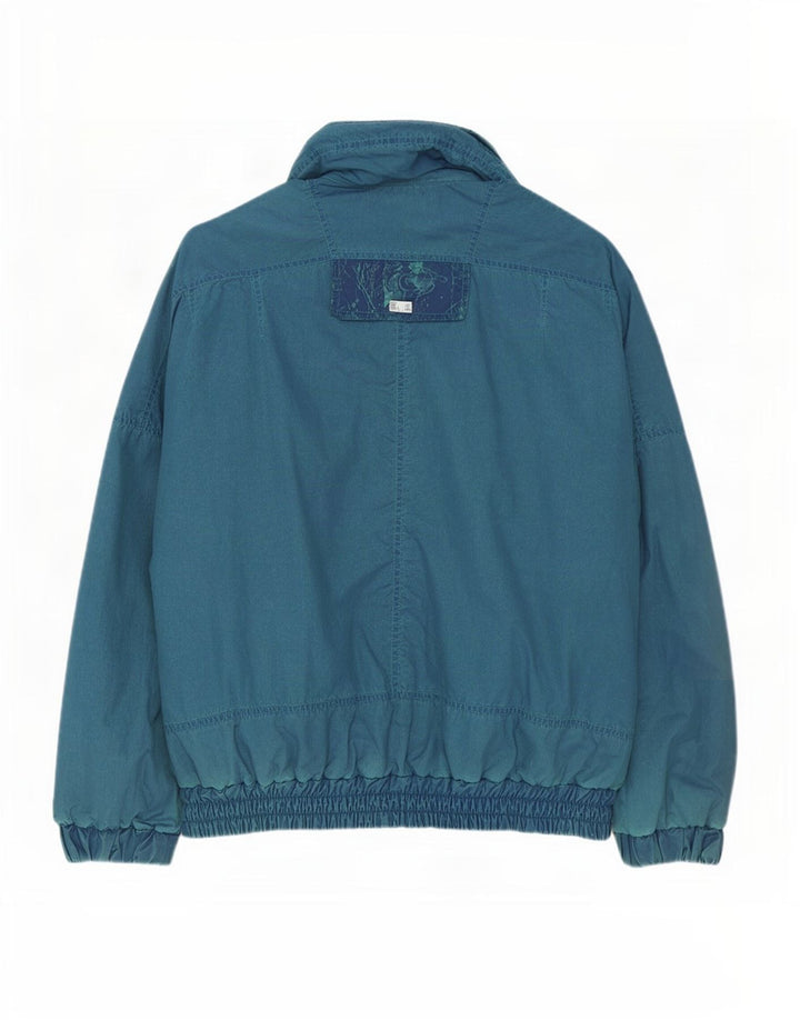Vintage Mens Bomber Jacket IT 50 Large Blue Polyester