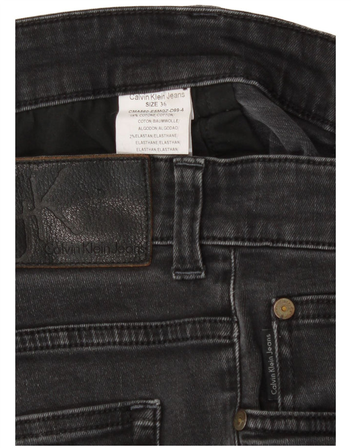 Calvin Klein Mens Straight Jeans W36 L32 Grey Cotton