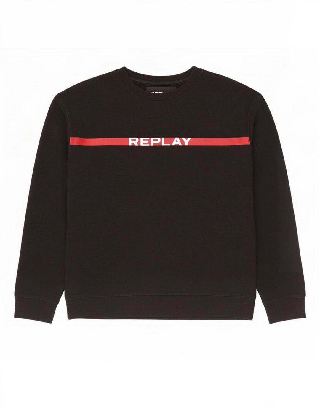 Replay Mens Graphic Sweatshirt Jumper Large Black Colourblock Cotton
