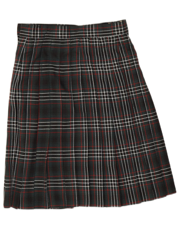 C&A Womens Wrap Skirt UK 10 Small W26  Green Plaid Polyester