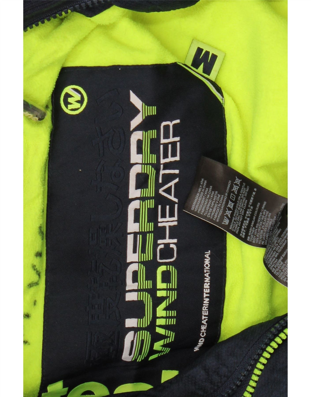 SUPERDRY Mens Windcheater Hooded Windbreaker Jacket UK 38 Medium Navy Blue