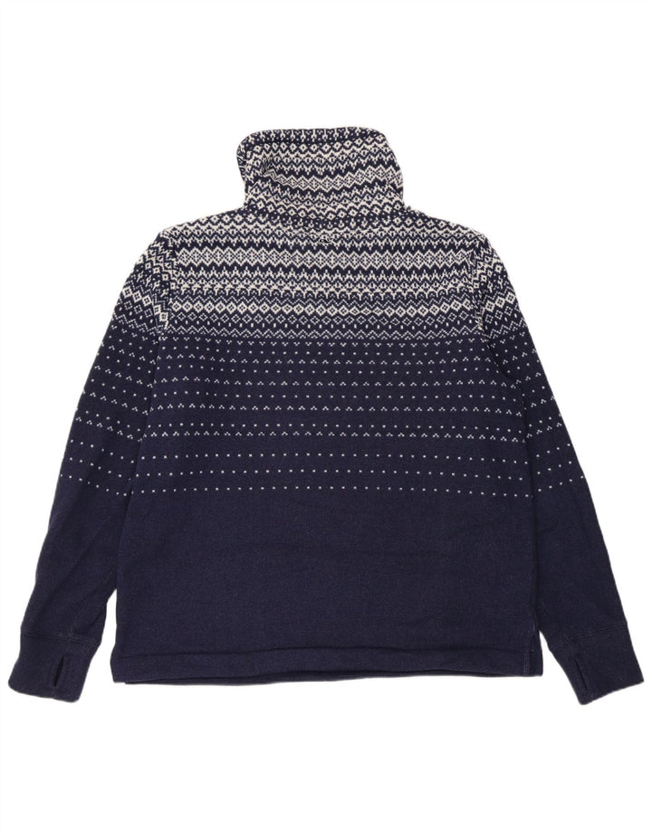 VINEYARD VINES Womens Sweatshirt Jumper UK 14 Medium Navy Blue Fair Isle