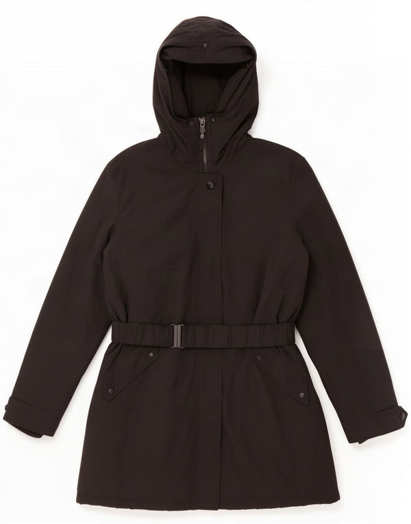Zara Womens Hooded Padded Coat UK 18 XL Black Cotton