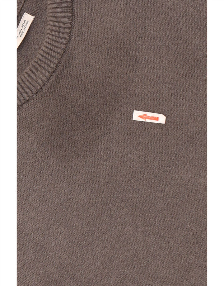 ZARA Mens Crew Neck Jumper Sweater Large Grey Viscose