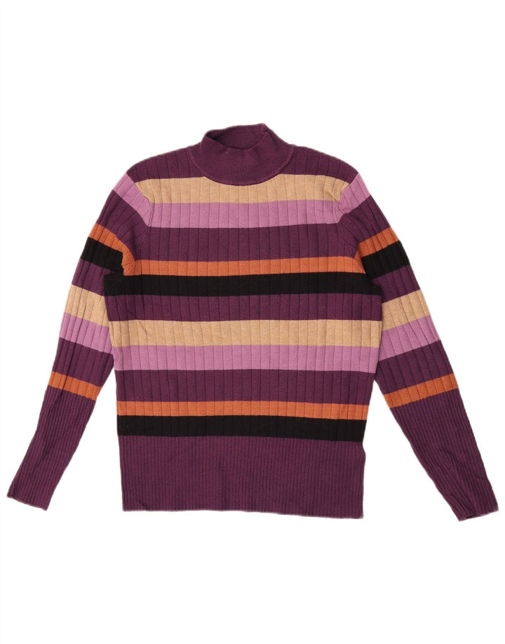 Marks & Spencer Womens Turtle Neck Jumper Sweater UK 12 Medium Purple