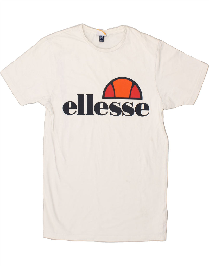 ELLESSE Mens Graphic T-Shirt Top Small White Cotton | Vintage Ellesse | Thrift | Second-Hand Ellesse | Used Clothing | Messina Hembry 