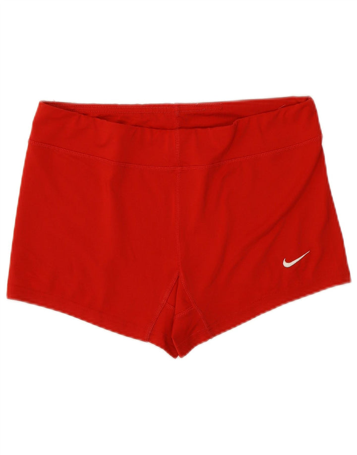 NIKE Womens Dri Fit Sport Shorts UK 14 Medium  Red