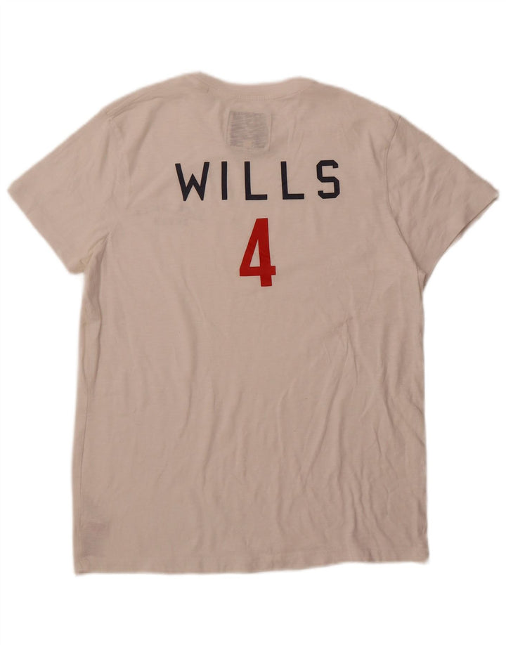 JACK WILLS Mens Graphic T-Shirt Top Large White Cotton