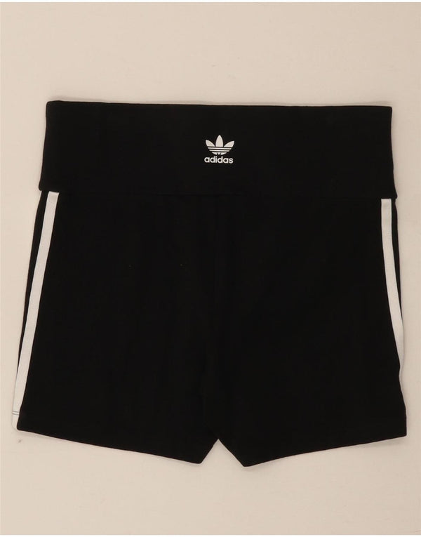Adidas Womens Sport Shorts UK 12/14 Medium Black Cotton