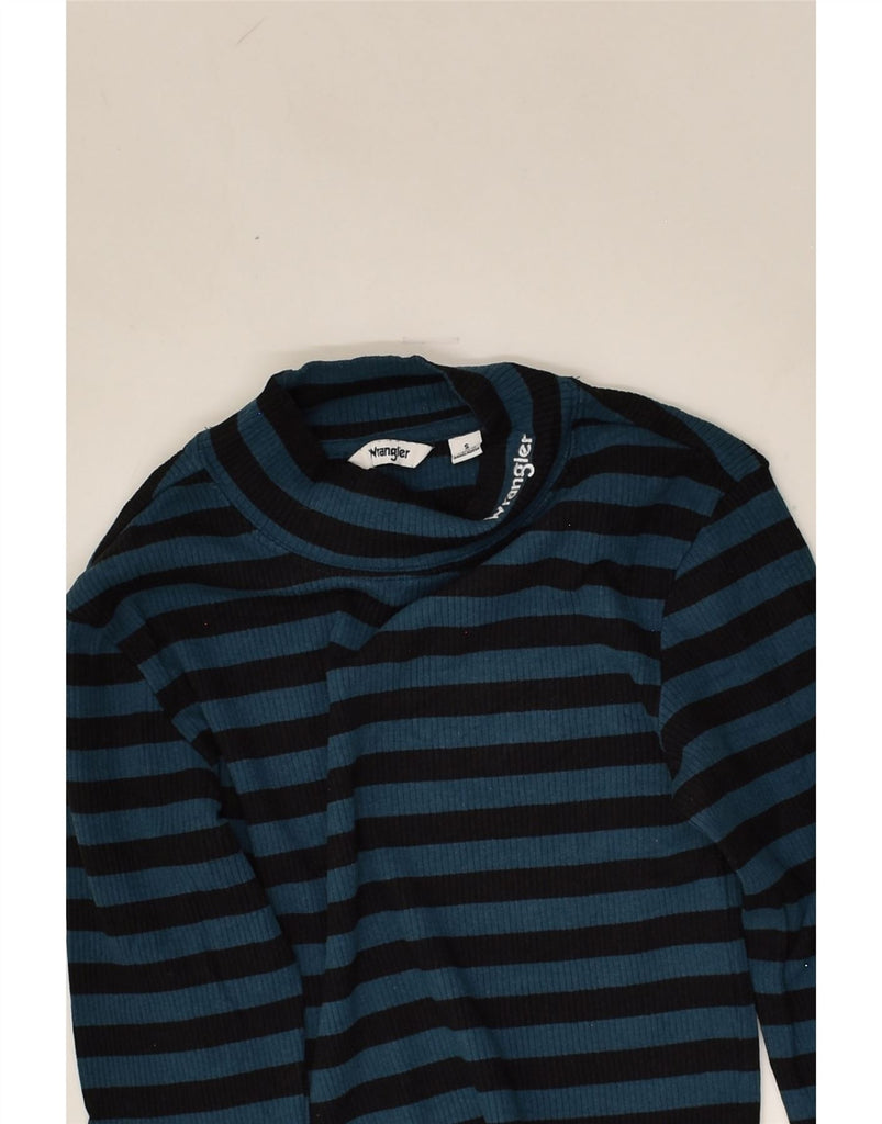 WRANGLER Womens Top Long Sleeve UK 8 Small Blue Striped | Vintage Wrangler | Thrift | Second-Hand Wrangler | Used Clothing | Messina Hembry 