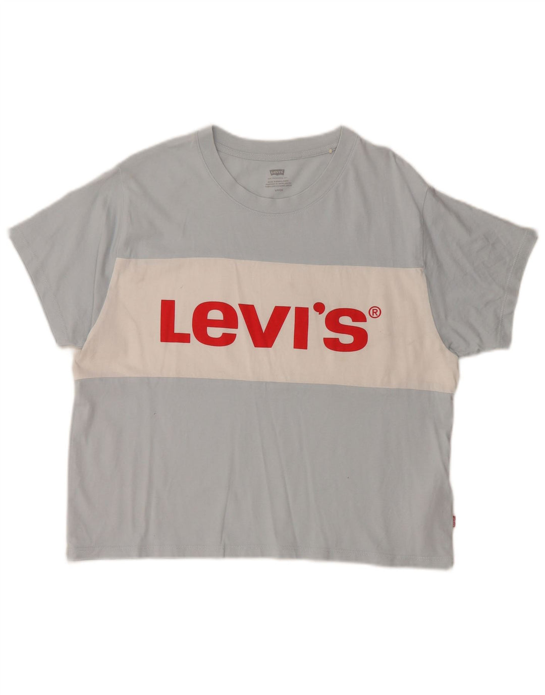 LEVI'S Womens Oversized Graphic T-Shirt Top UK 10 Small Blue Colourblock