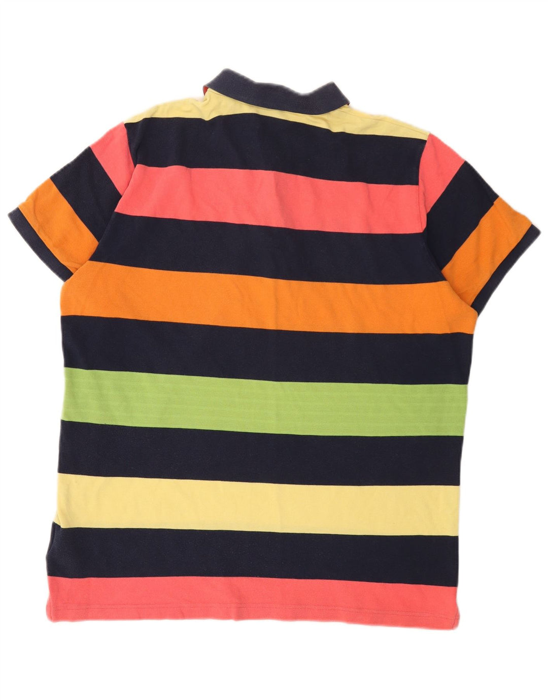 Gant Mens Rugby Polo Shirt Large Multicoloured Striped Cotton