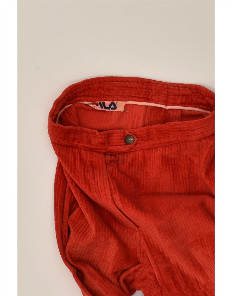 FILA Womens High Waist Straight Corduroy Trousers UK 8 Small W24 L26 Red | Vintage Fila | Thrift | Second-Hand Fila | Used Clothing | Messina Hembry 