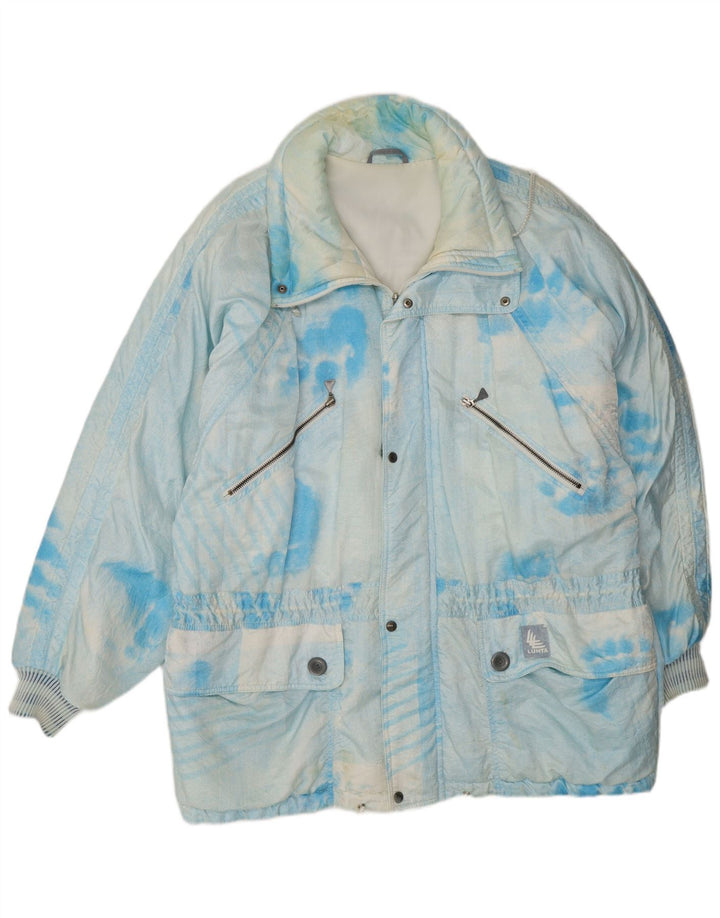 Vintage Mens Windbreaker Jacket UK 42 XL Blue Tie Dye Polyamide Retro