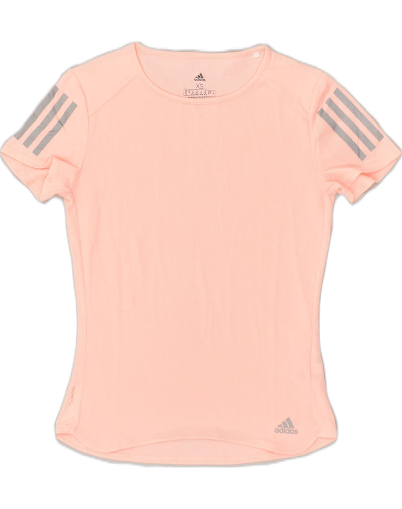 ADIDAS Womens Climacool T-Shirt Top UK 4/6 XS Pink Polyester | Vintage Adidas | Thrift | Second-Hand Adidas | Used Clothing | Messina Hembry 