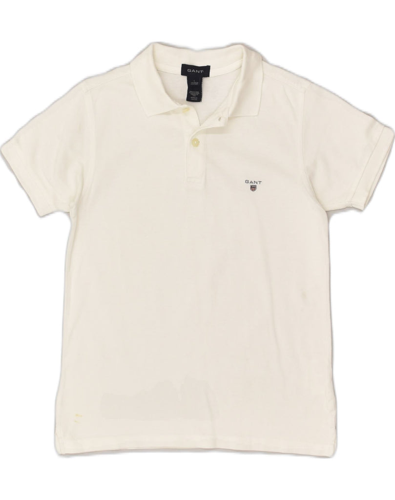 GANT Boys Polo Shirt 9-10 Years Large White Cotton | Vintage Gant | Thrift | Second-Hand Gant | Used Clothing | Messina Hembry 