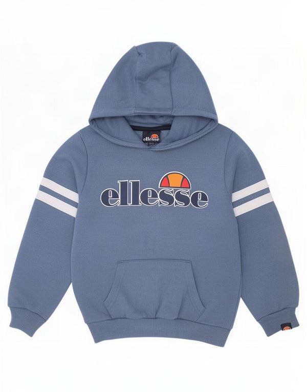 Ellesse Boys Graphic Hoodie Jumper 6-7 Years Blue Colourblock Cotton