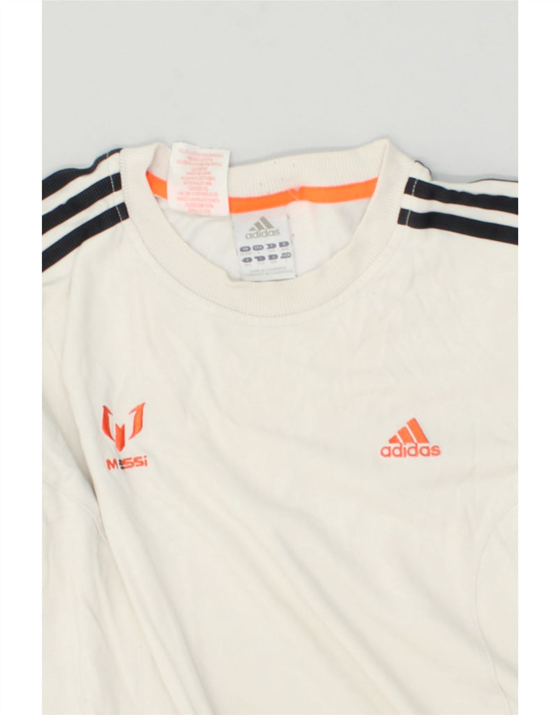 ADIDAS Boys Graphic T-Shirt Top 13-14 Years White Cotton | Vintage Adidas | Thrift | Second-Hand Adidas | Used Clothing | Messina Hembry 