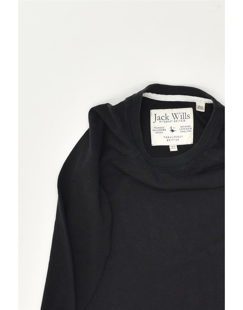 JACK WILLS Womens Sweatshirt Jumper UK 10 Small Black Cotton | Vintage Jack Wills | Thrift | Second-Hand Jack Wills | Used Clothing | Messina Hembry 