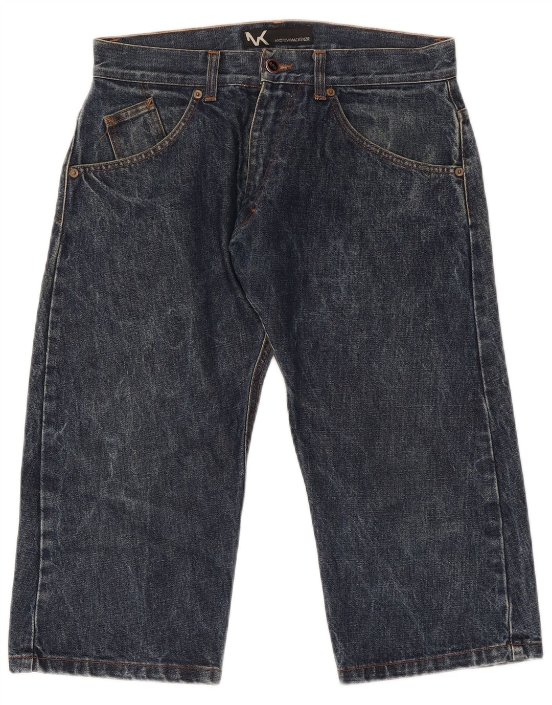 Andrew Mackenzie Mens Graphic Capri Jeans IT 48 Medium W30 L20 Blue Cotton