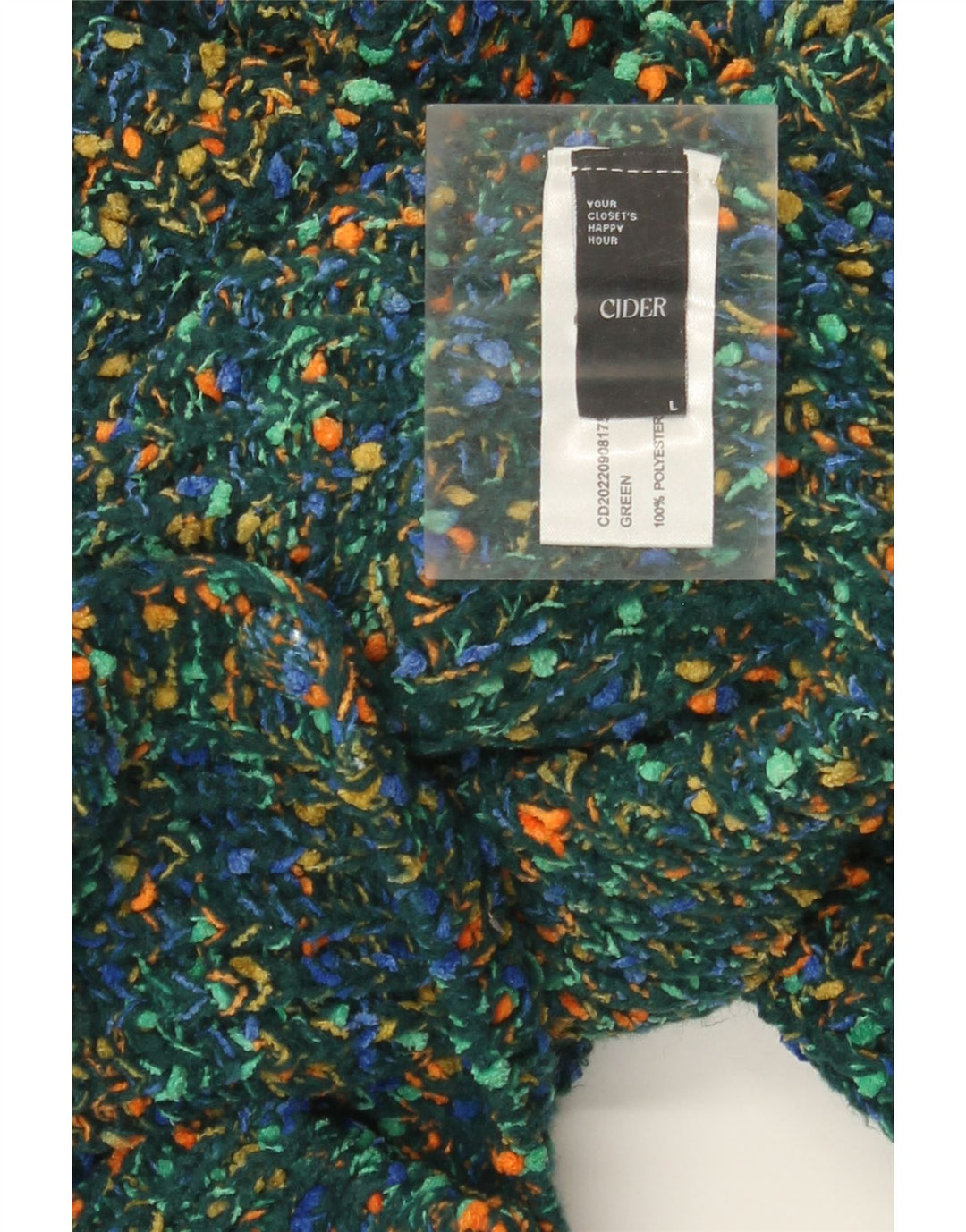 Cider Womens Crop Cardigan Sweater UK 16 Large Green Flecked Polyester