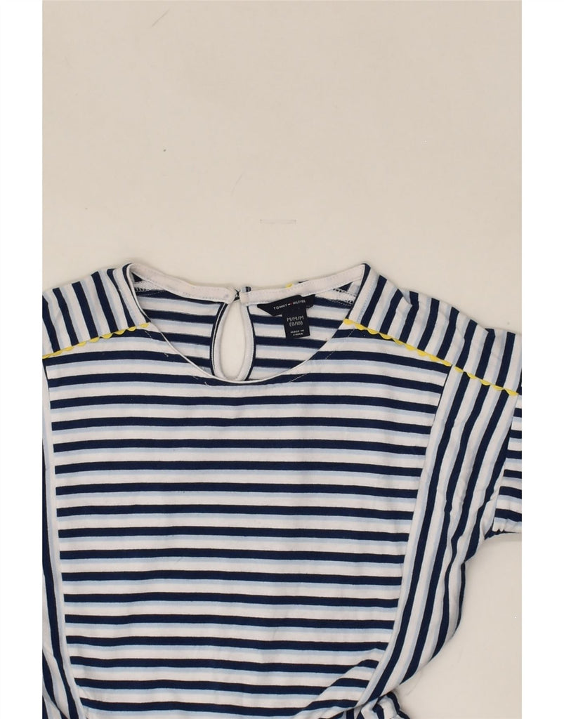 TOMMY HILFIGER Girls A-Line Dress 8-9 Years Medium  Blue Striped Nautical | Vintage Tommy Hilfiger | Thrift | Second-Hand Tommy Hilfiger | Used Clothing | Messina Hembry 