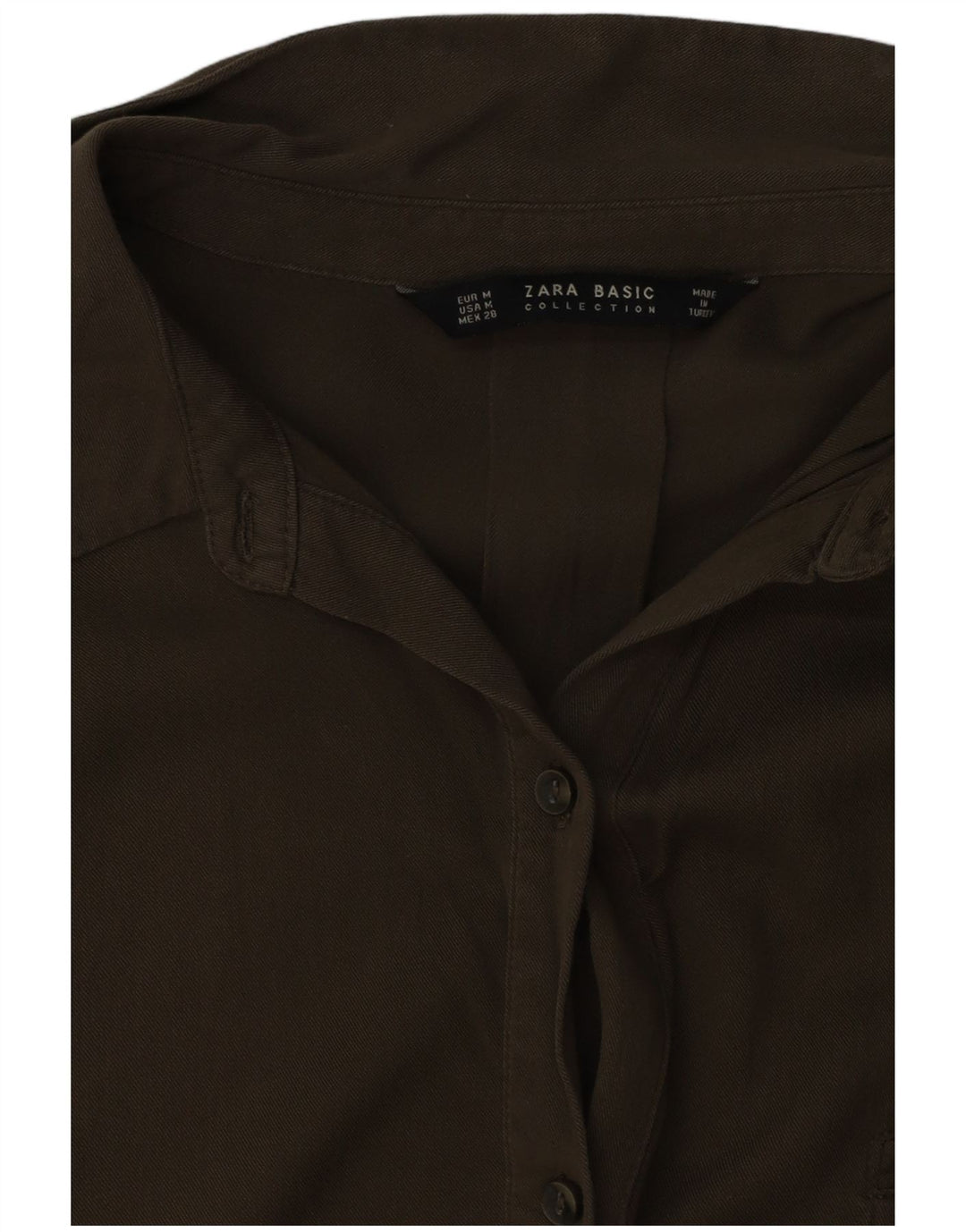 Zara Womens Oversized Short Sleeves Shirt Dress UK 14 Medium Khaki