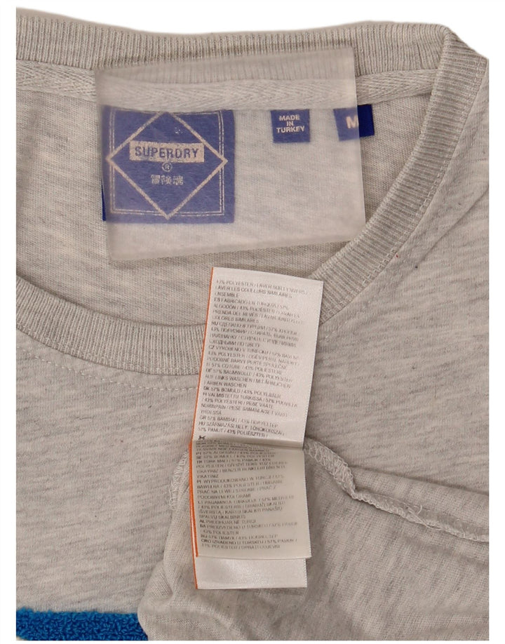 Superdry Mens Graphic T-Shirt Top Medium Grey Flecked Cotton