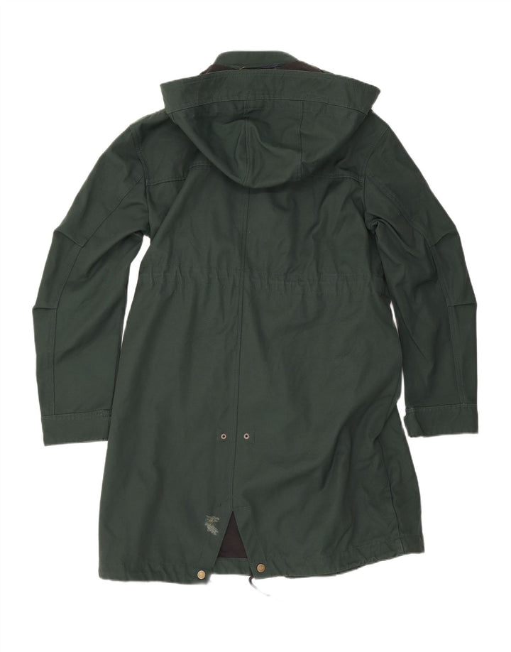 Zara Mens Hooded Parka Jacket UK 36 Small Green