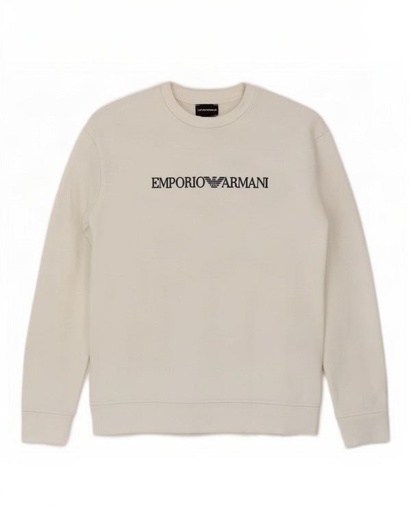 Emporio Armani Mens Graphic Sweatshirt Jumper 2XL White Modal