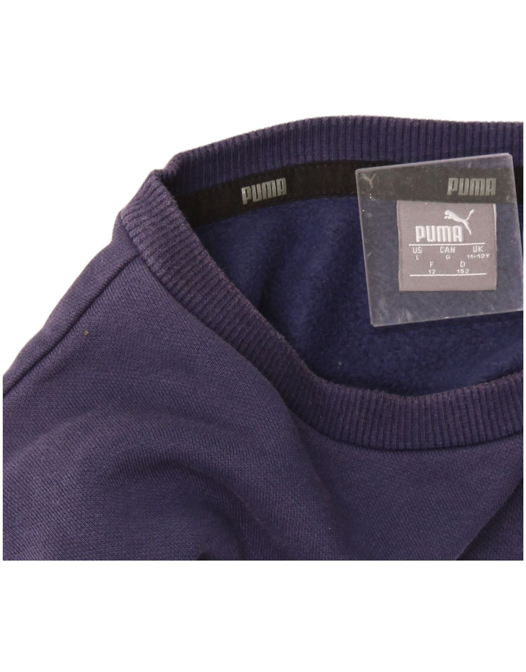 PUMA Boys Graphic Sweatshirt Jumper 11-12 Years Navy Blue Cotton