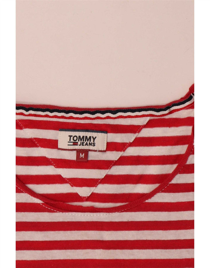 Tommy Hilfiger Womens T-Shirt Top UK 14 Medium Red Striped