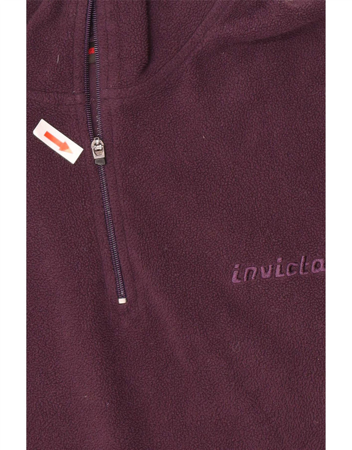 Invicta Womens Zip Neck Fleece Jumper UK 14 Medium Purple Polyester