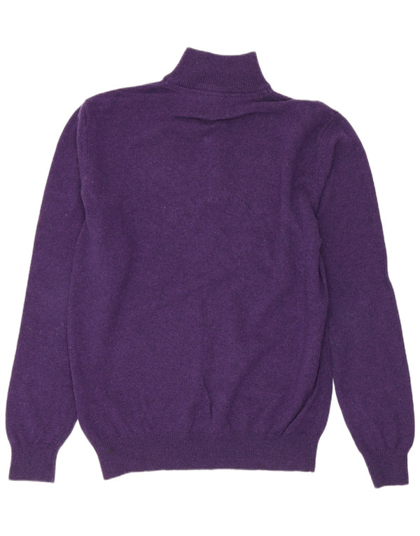 Schoffel Mens Zip Neck Jumper Sweater Medium Purple Lambswool