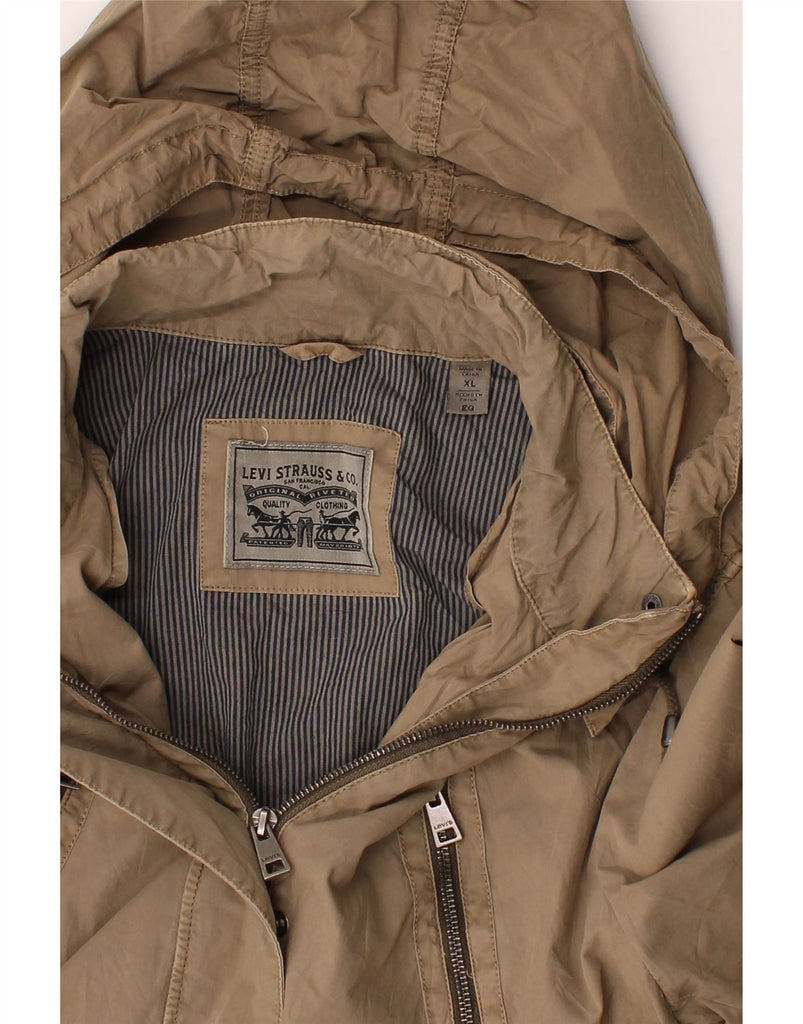 LEVI'S Womens Hooded Parka Jacket UK 18 XL Beige Cotton Vintage Levi's and Second-Hand Levi's from Messina Hembry 