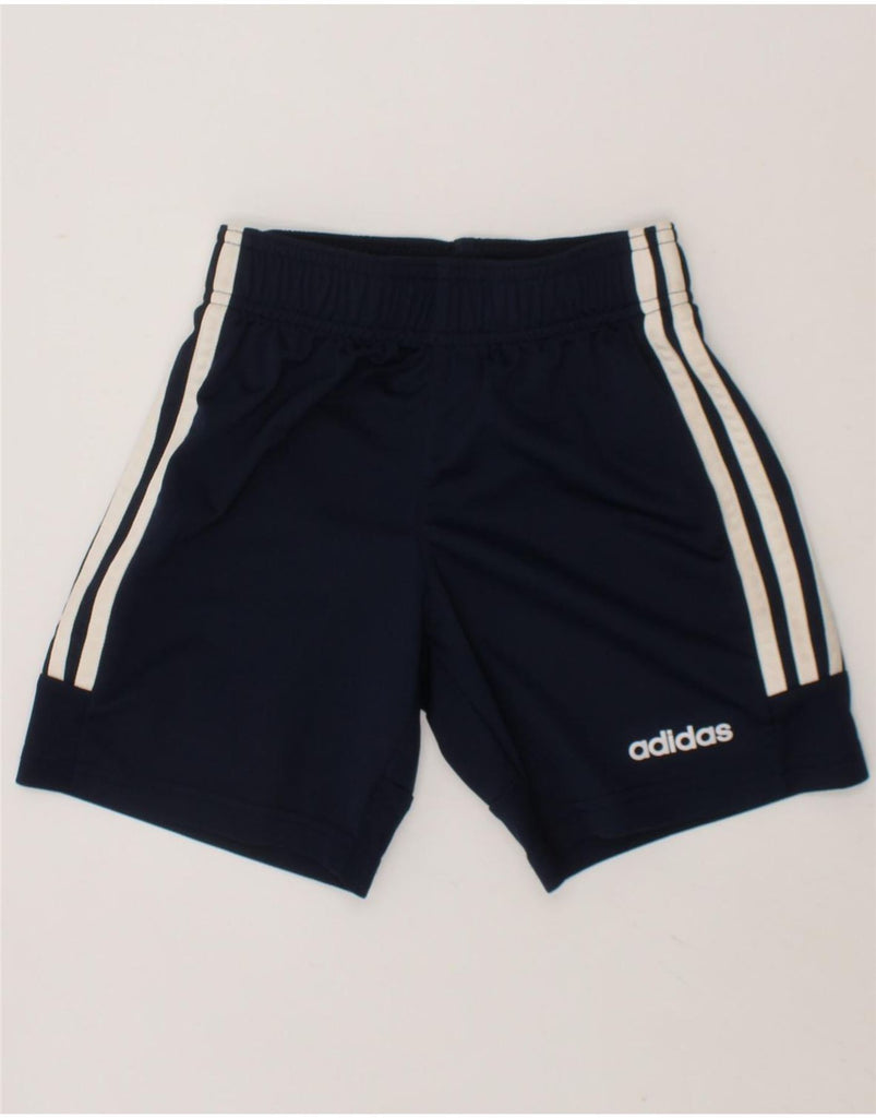 ADIDAS Boys Sport Shorts 7-8 Years Navy Blue Polyester Vintage Adidas and Second-Hand Adidas from Messina Hembry 