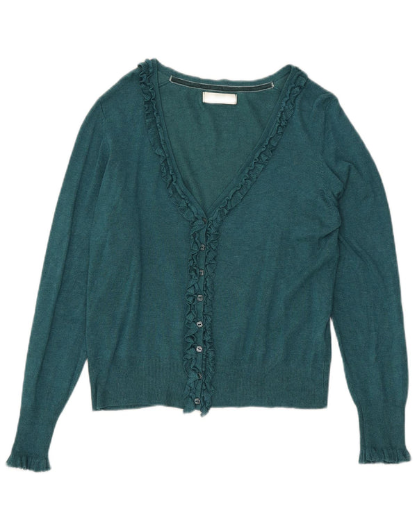 Marks & Spencer Womens Crop Cardigan Sweater UK 12 Medium Green