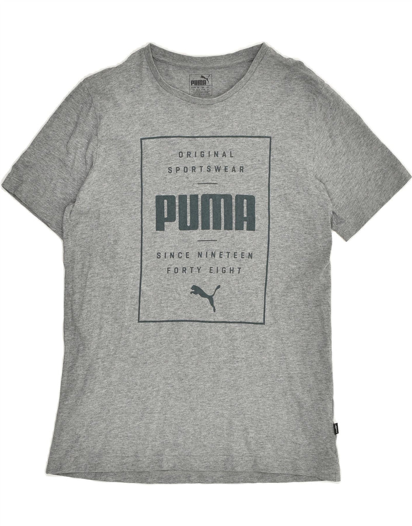 PUMA Mens Graphic T-Shirt Top Small Grey Cotton | Vintage Puma | Thrift | Second-Hand Puma | Used Clothing | Messina Hembry 