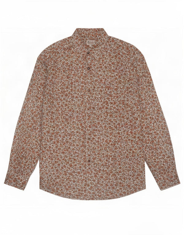 Colombus Mens Corduroy Shirt Large Multicoloured Floral Cotton